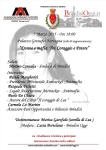 Locandina Marisa Garofalo BRINDISI A3