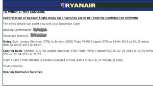 comunicazione ryanair 22 aprile 2015