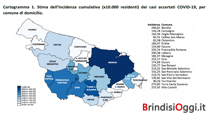 Incidenza per comune 17-01-2021