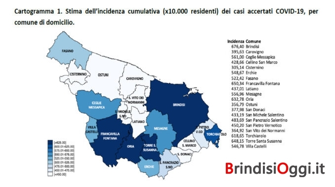 Incidenza per comune 12-09-2021